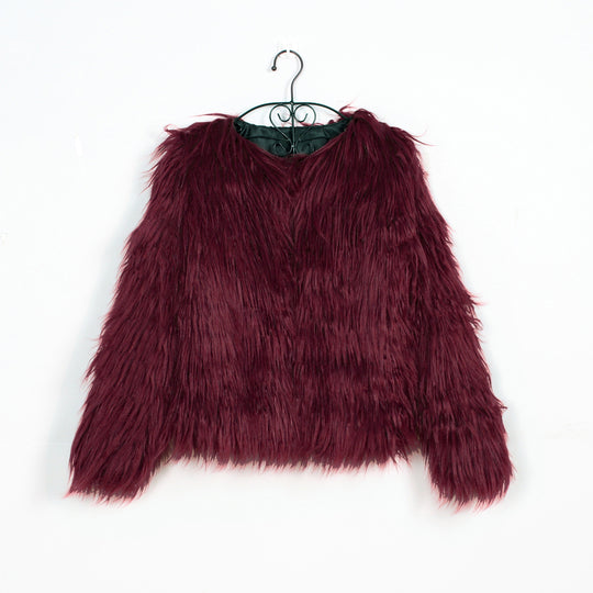 Damen Flauschige Kurzjacke mit elegantem Schnitt und weichem Fellgefühl EB