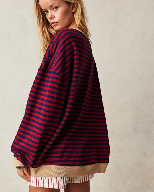EB | Übergroßer Gestreifter Pullover