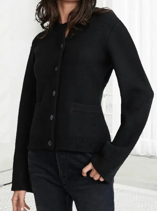 EB | Klassische Damen Strickjacke mit Knopfleiste
