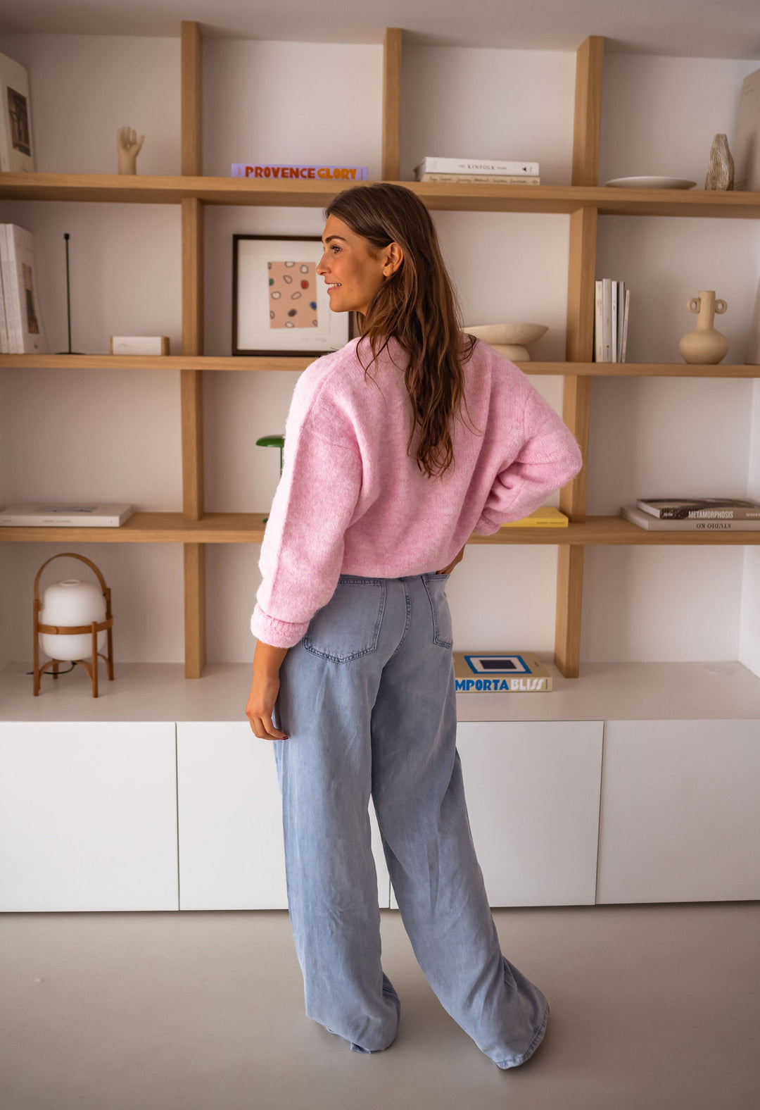 EB | rosa gestepptes Cardigan für Layer-Looks