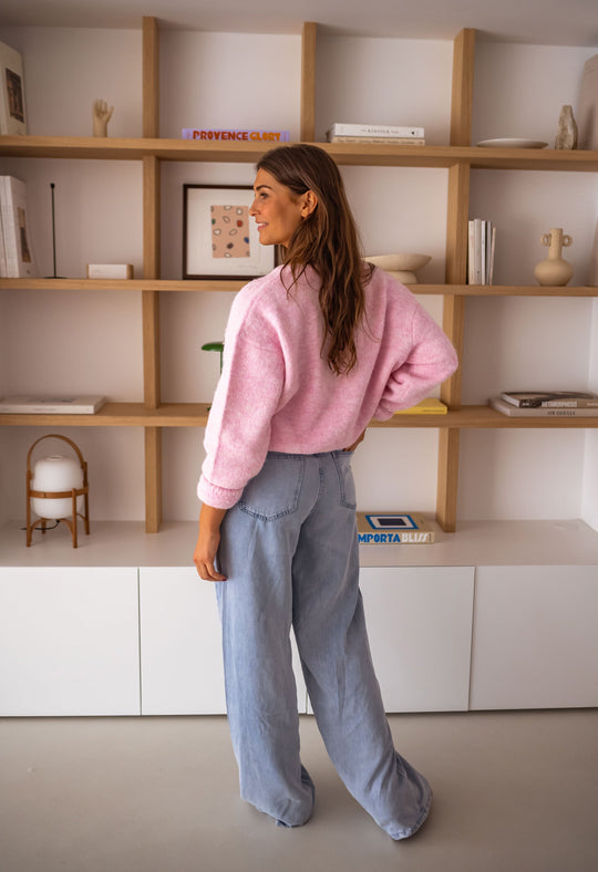 EB | rosa gestepptes Cardigan für Layer-Looks