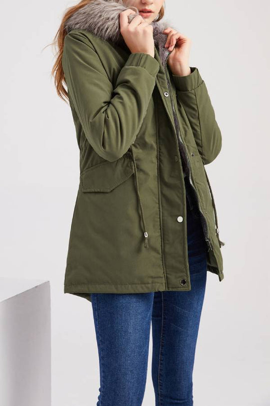 EB | Winter warmer Fleece-Mantel mit Baumwoll-Steppjacke