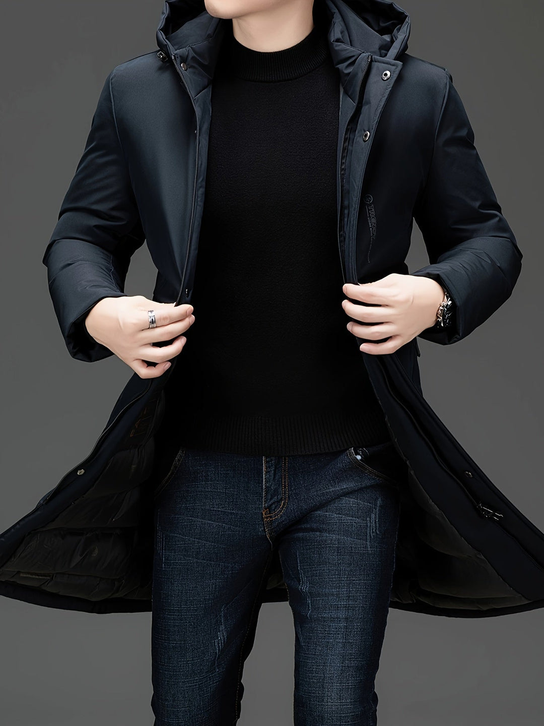 EB | Lange Winterjacke mit Kapuze Polyester Warm und Windabweisend
