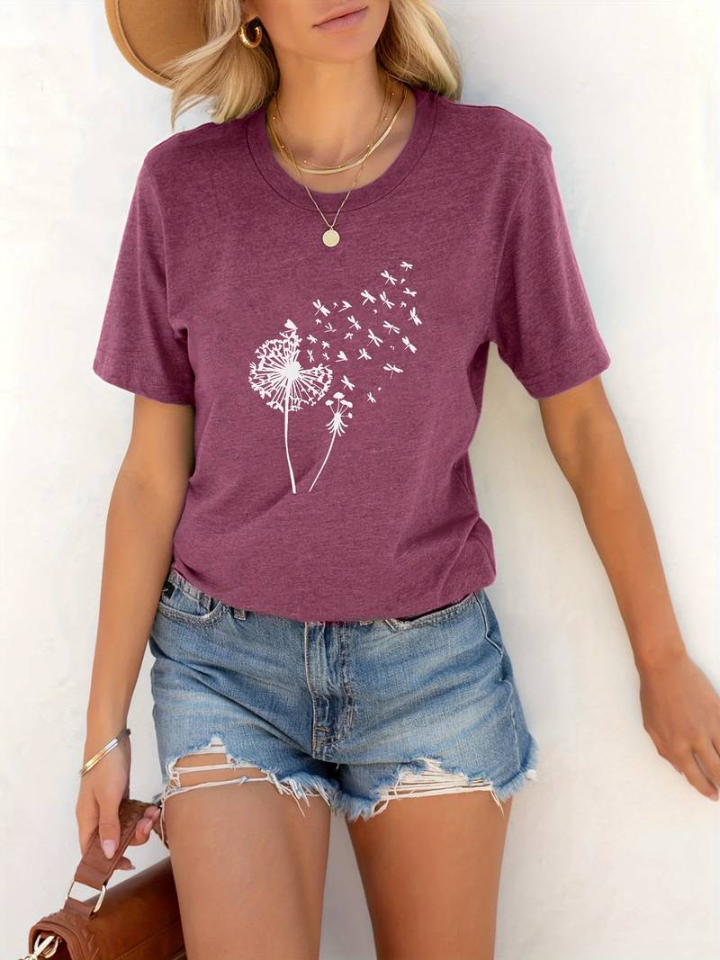 EB – T-Shirt Mit Löwenzahn-Print Und Rundhalsausschnitt
