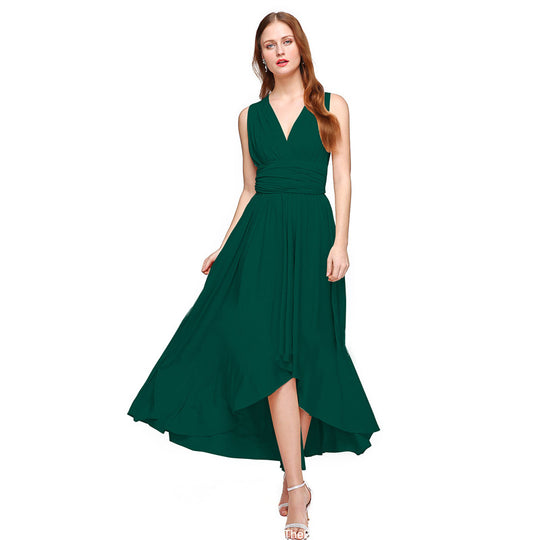 Damen Maxikleid mit fließendem A-Linien-Schnitt und tiefem V-Ausschnitt EB