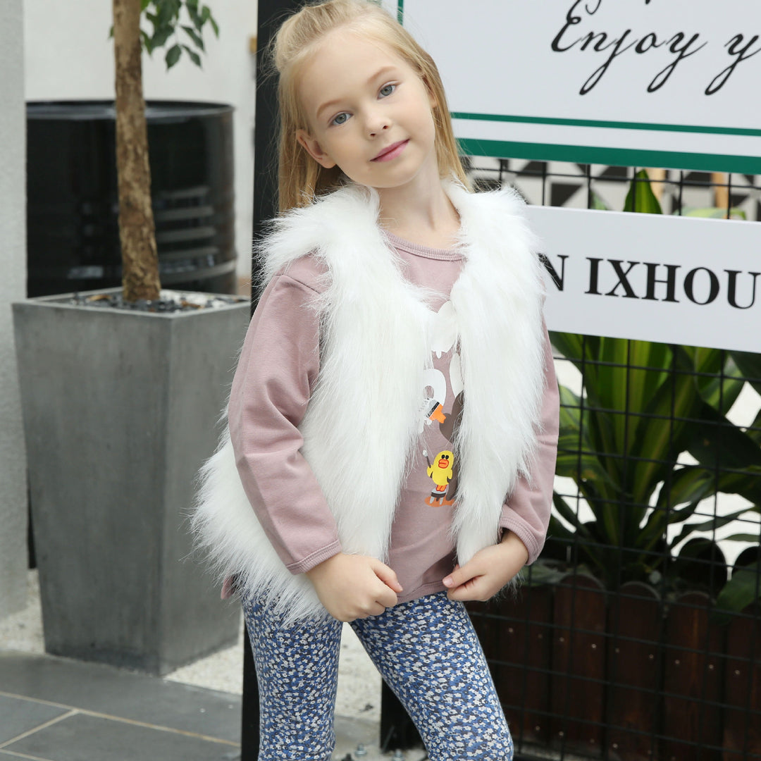 Damen Flauschige Kunstpelzweste mit elegantem Schnitt EB