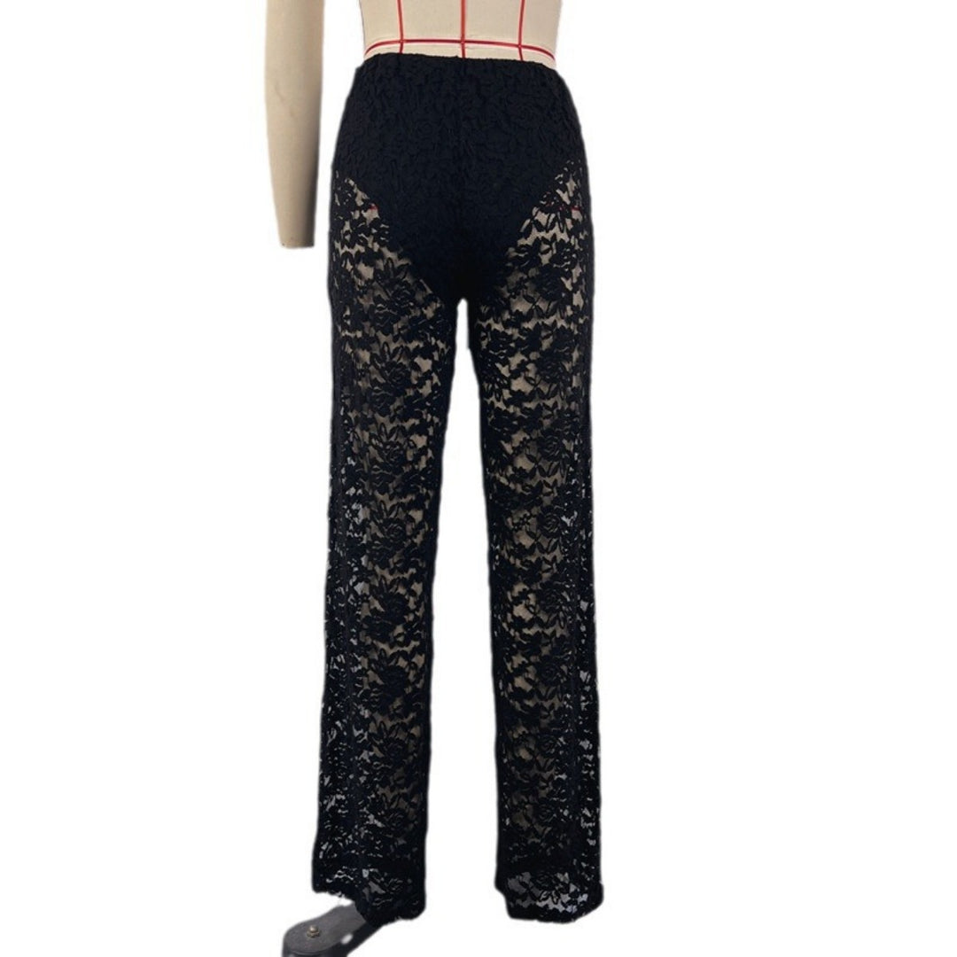 EB | Spitze Perspektive hohe Taille Spleißen lange gerade Hose