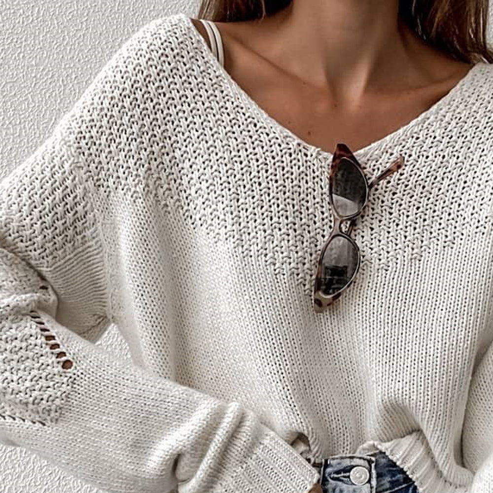 EB | Lockere Strickjacke mit V-ausschnitt Leicht und Komfortabel Lässiger Chic