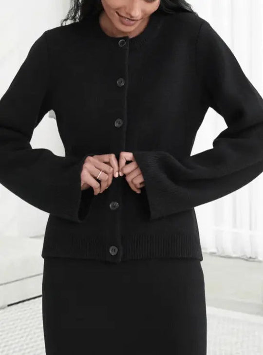 EB | Klassische Damen Strickjacke mit Knopfleiste