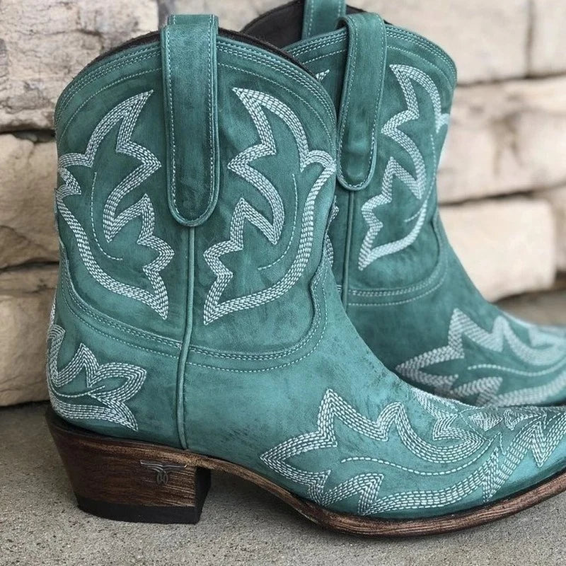 Bestickte Cowboystiefel Aus Leder EB