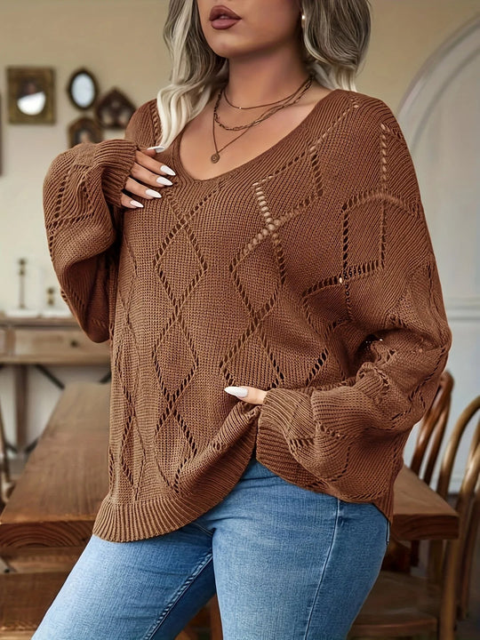 EB | Damen Übergroßer Strickpullover In Übergröße