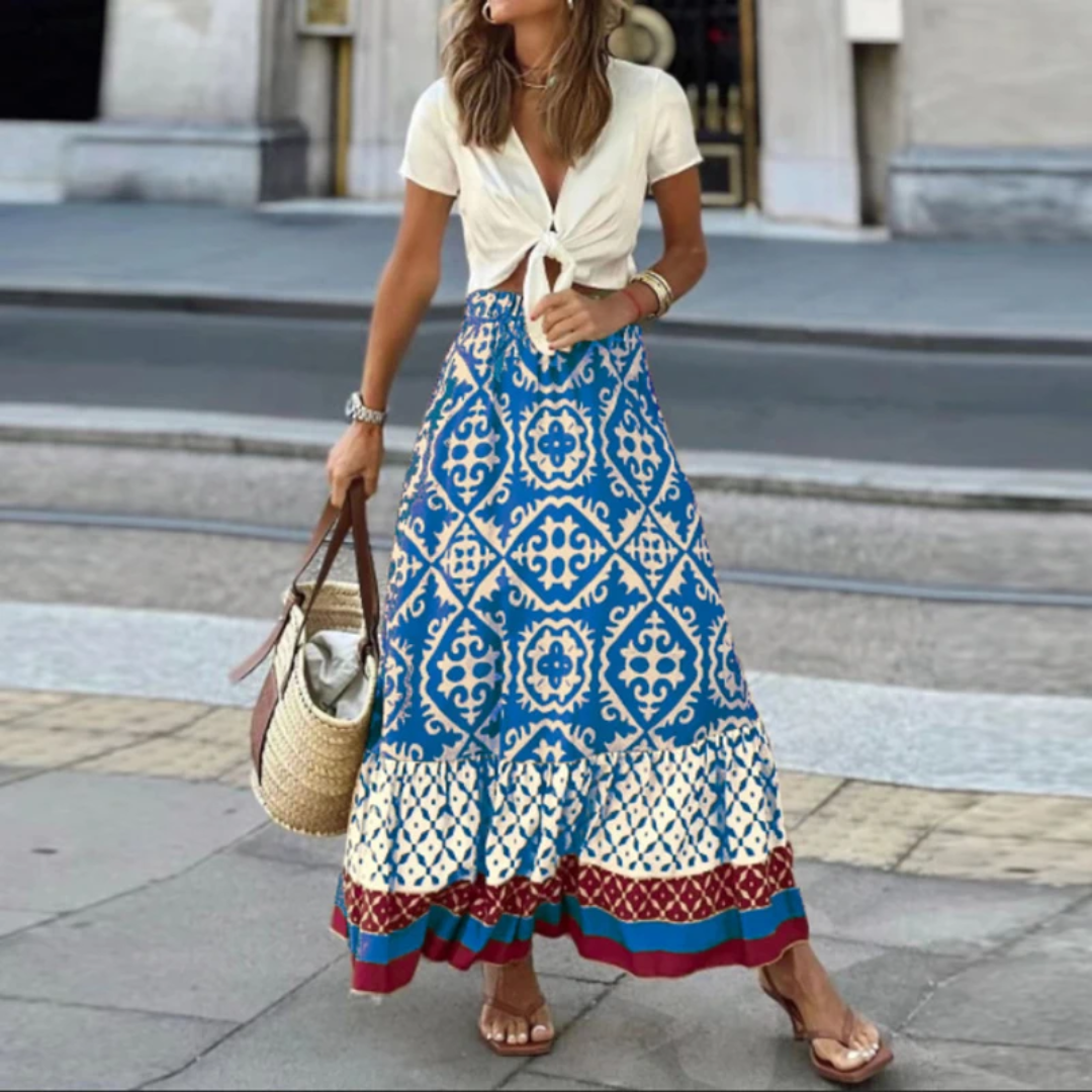 EB | Trendiger Geometrischer High-Waist-Rock für Lässiges Tragen