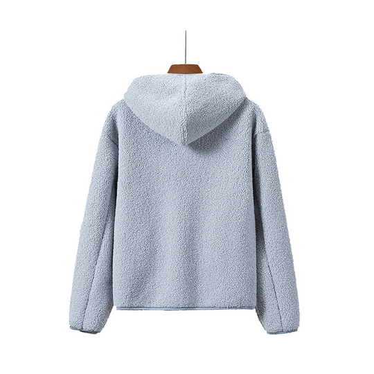EB | Kapuzenjacke mit Reißverschluss und Weichem Sherpa Stoff, Fleece Weste