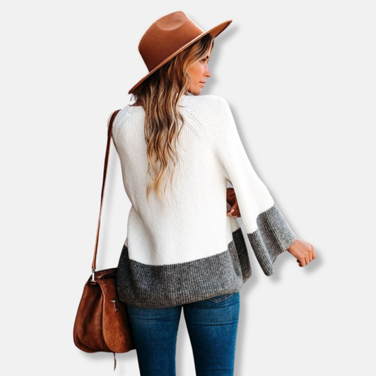 EB | Relaxed Fit Pullover Sweater Farbblock Crewneck Pullover