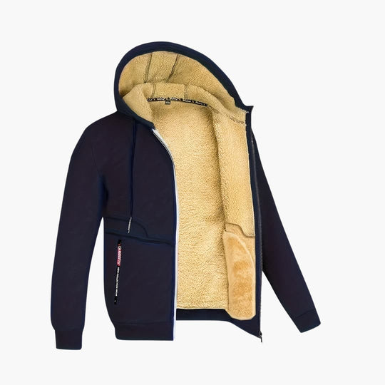 EB | Gemütliche Fleecegefütterte Jacke mit Kapuze für Herren