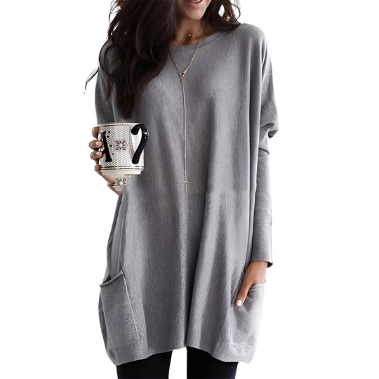 EB | Bequemer Langer Damenpullover mit Taschen