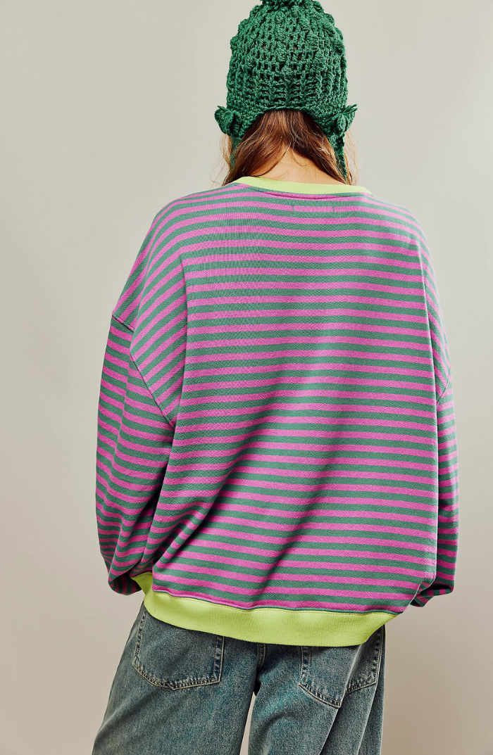 EB | Oversized Gestreiftes Damen Sweatshirt