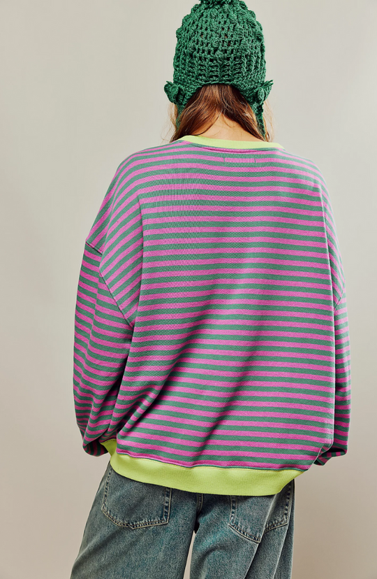 EB | Oversized Gestreiftes Damen Sweatshirt