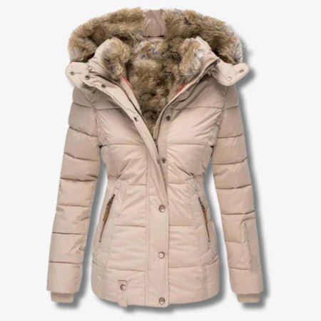 EB | Winterjacke mit Kapuze und Reißverschluss für Frauen ideal für kalte Tage