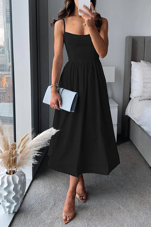 EB | Midi Kleid Tailliert mit Spaghetti-Trägern