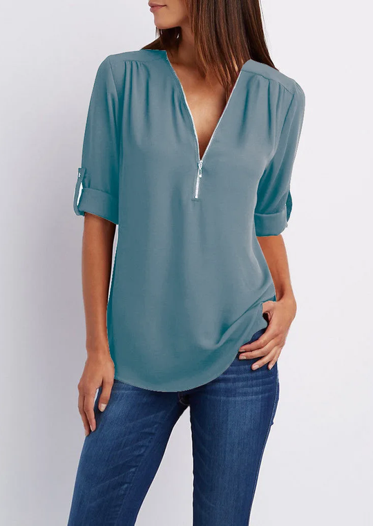 EB | Chiffonbluse mit Reißverschluss