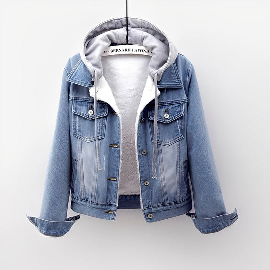 EB | Stilvolle Jeansjacke mit abnehmbarer Kapuze für Frauen