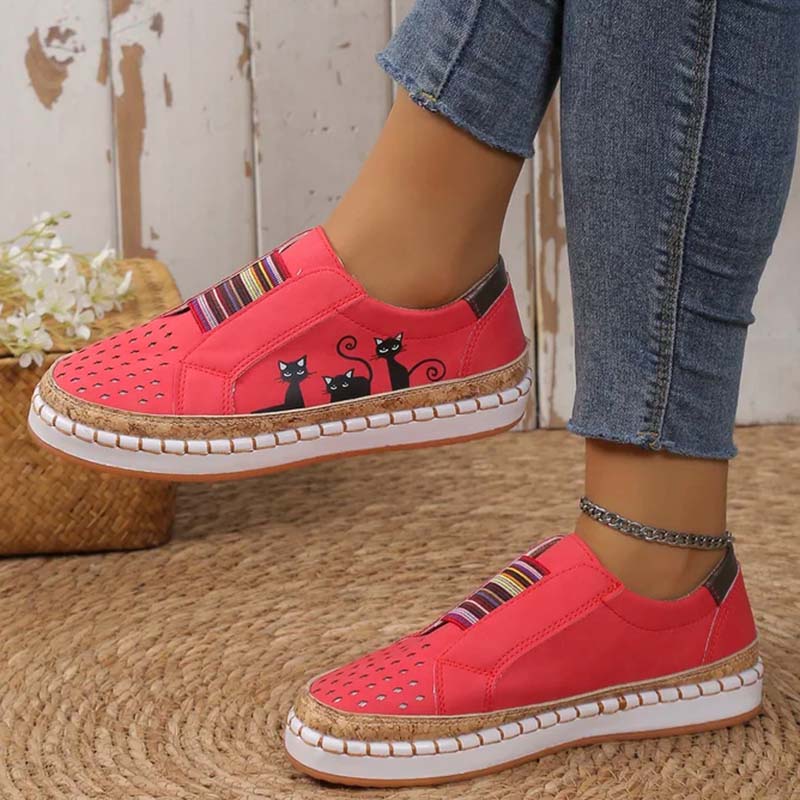 Lässige Katzenmuster Schuhe EB
