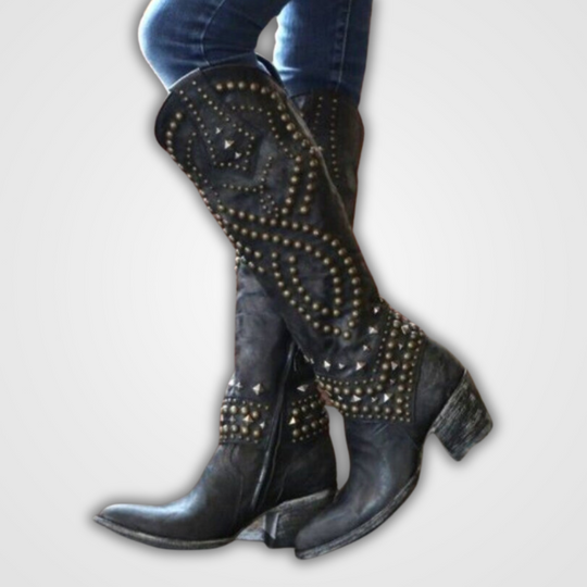 EB | Lange Stiefel mit Nieten-Design