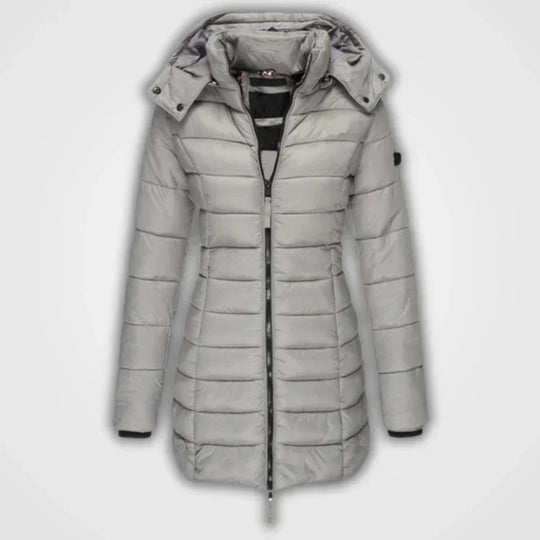 EB | Lange gesteppte Kapuzenjacke für Damen ideal für den Winter