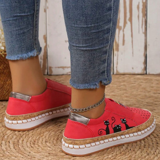 Lässige Katzenmuster Schuhe EB