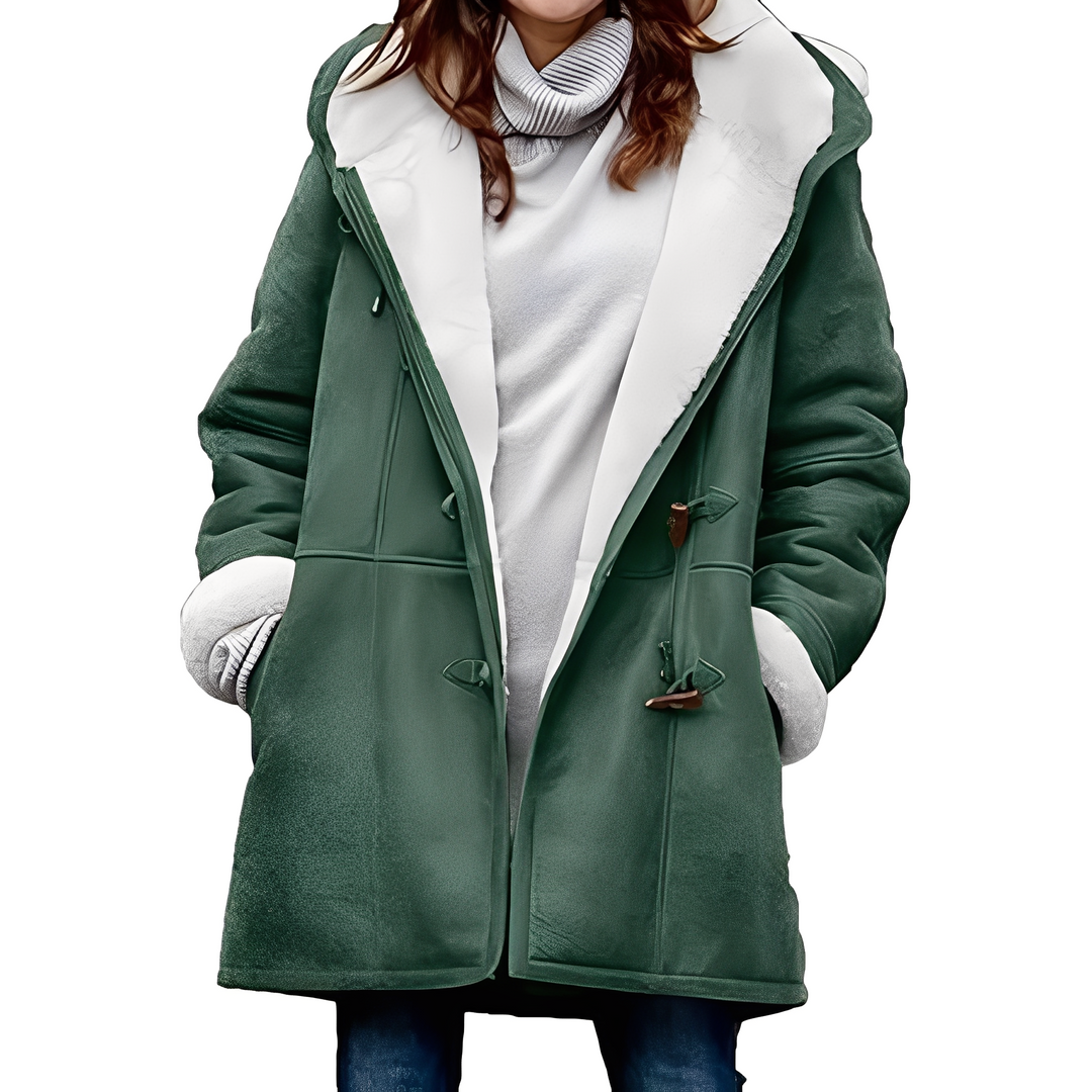 EB | Lässiger Duffle-Mantel mit Kapuze für Frauen