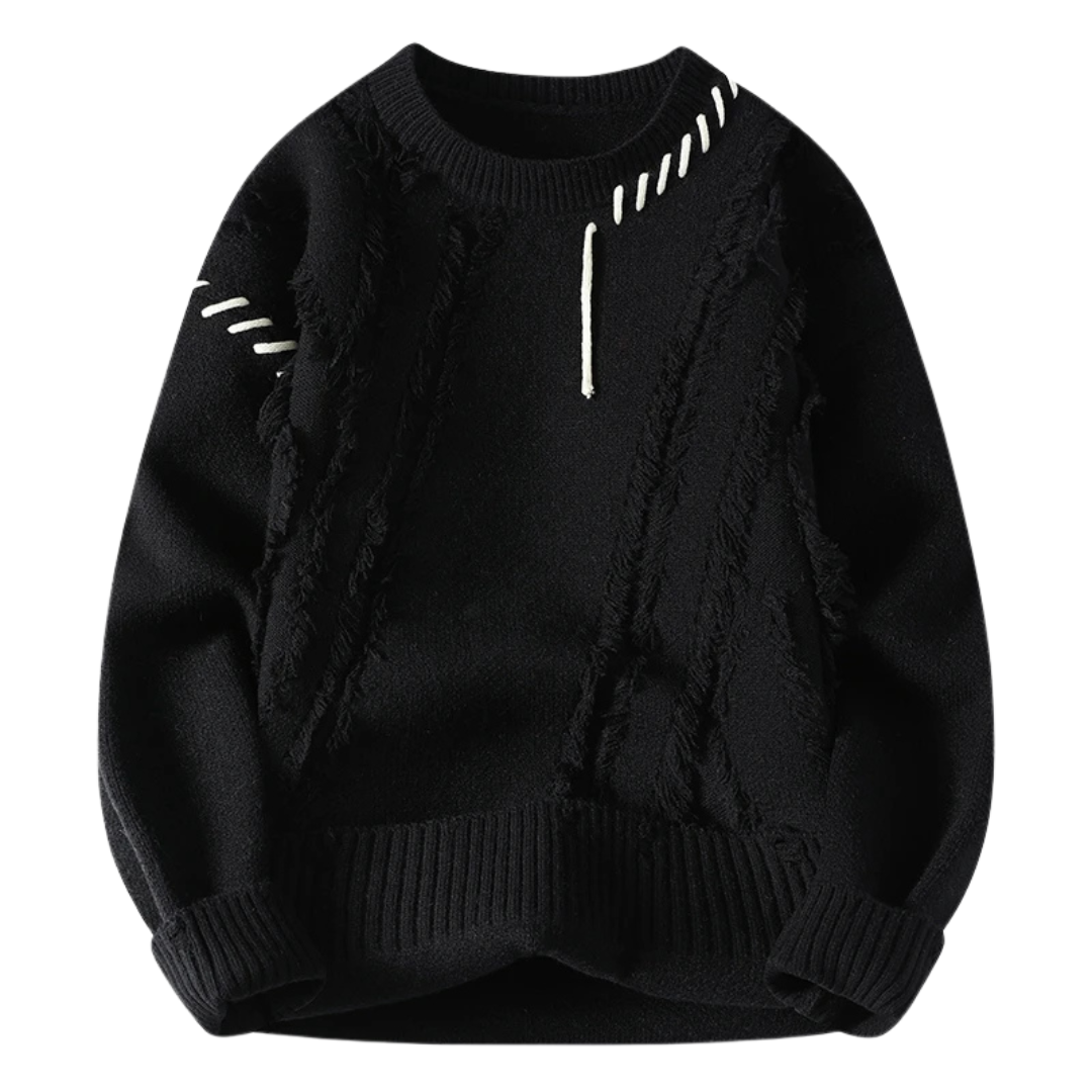 EB | Strickjacke mit Rohnähten Lässiger Schnitt Einzigartiger Streetwear-stil