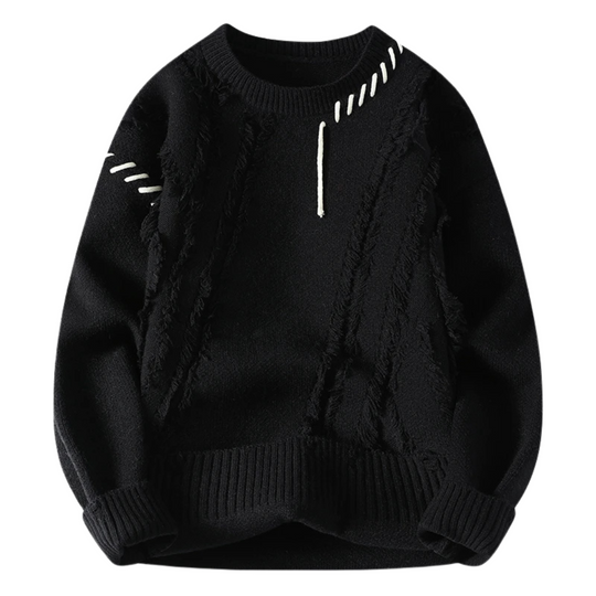 EB | Strickjacke mit Rohnähten Lässiger Schnitt Einzigartiger Streetwear-stil