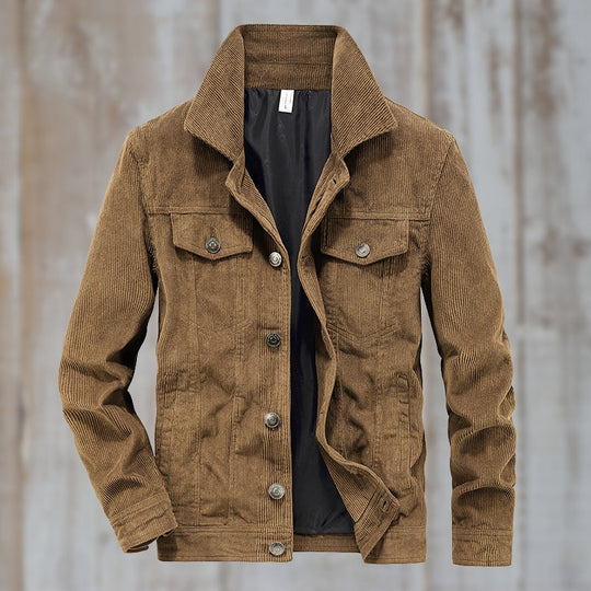 EB | Cordjacke mit Knopfverschluss Baumwollmischung Zeitloses Design