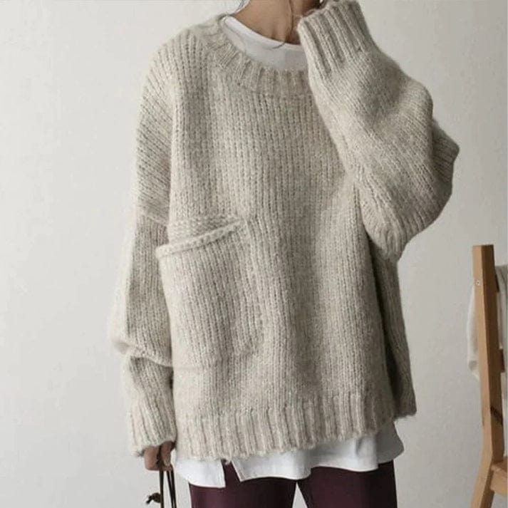 EB | Sweater mit Übergroßen Taschen Lässiger Moderner Stil Ideal für den Winter