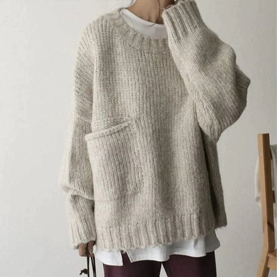 EB | Sweater mit Übergroßen Taschen Lässiger Moderner Stil Ideal für den Winter