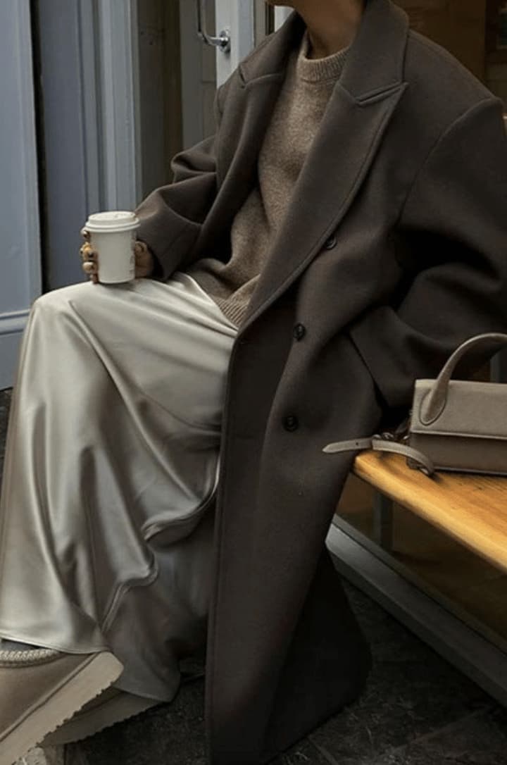 EB | Übergröße Eleganter Damen Wollmantel mit Knöpfen
