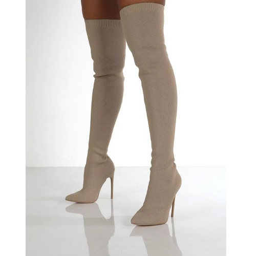EB | Overknee Stretch Stiletto Stiefel Elegante Damen Stiefel