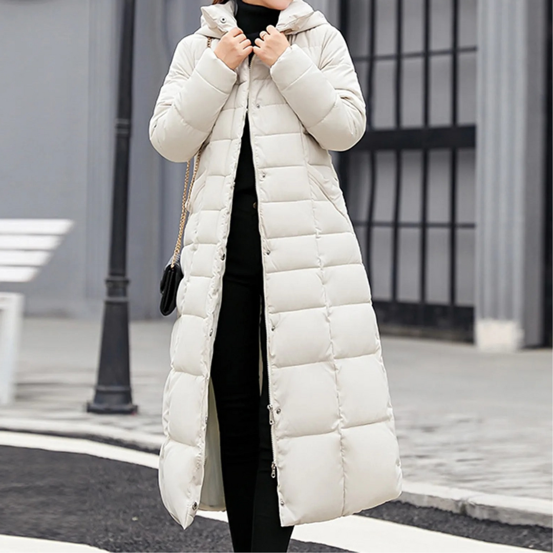 EB | Elegante Pufferjacke mit Umlegekragen und Knopf für Damen