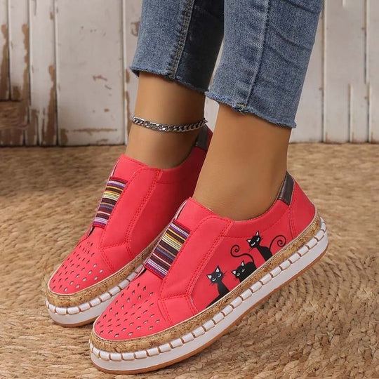 Lässige Katzenmuster Schuhe EB
