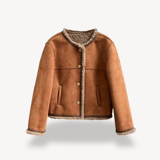 EB | Damen Kunstpelzbesatz Fleecegefütterte Jacke