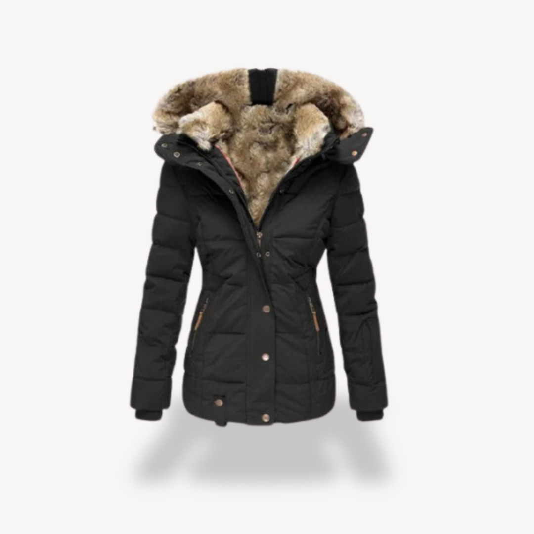 EB | Gepolsterte Faux-Fur Kapuzenjacke Damen