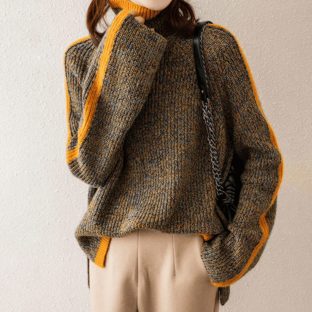 EB | Strickpullover mit Rollkragen Im Übergröße Stil
