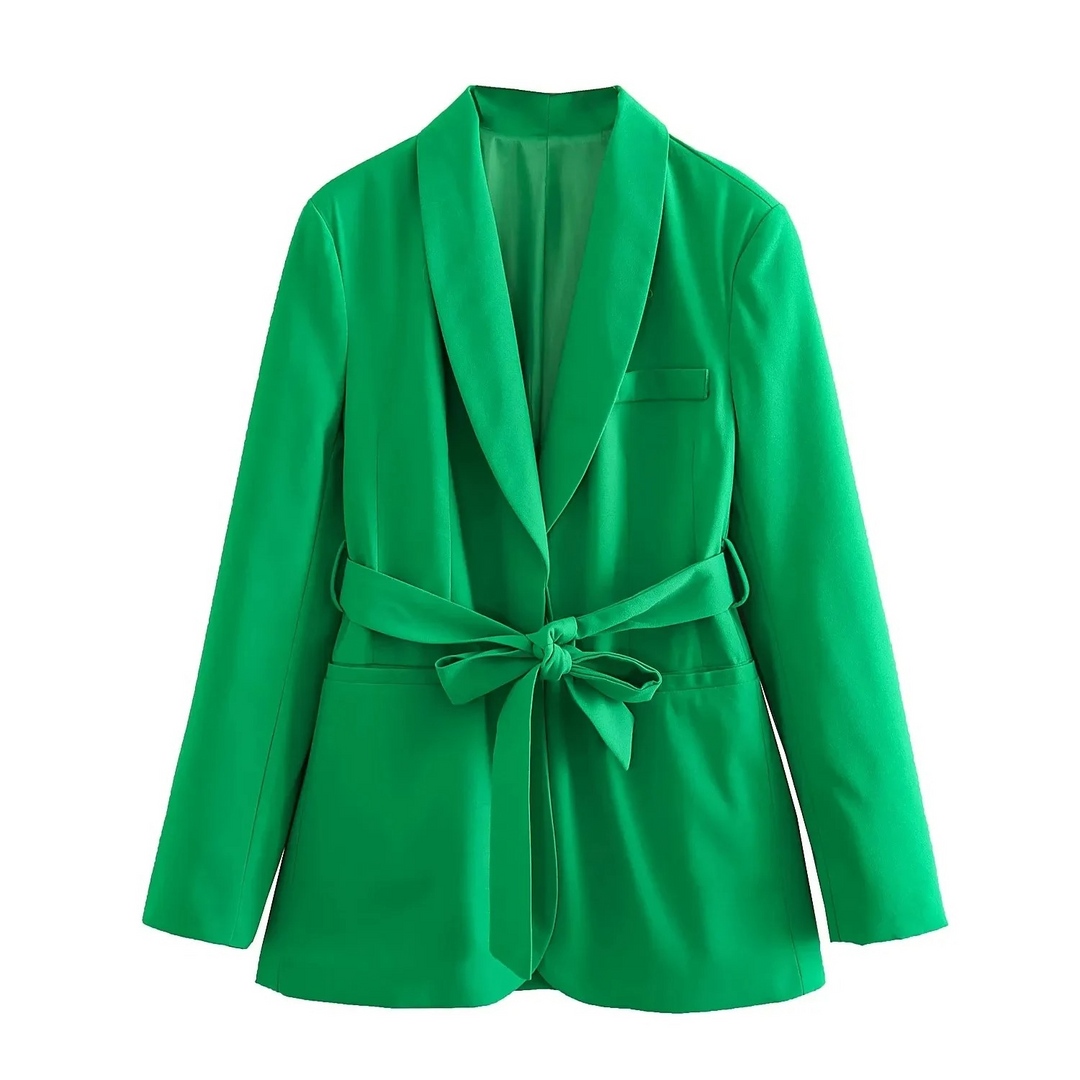 EB | Mehrfarben Hausbekleidungsstil Blazer und Hose Set