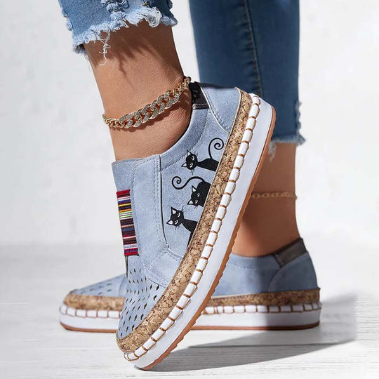 Lässige Katzenmuster Schuhe EB
