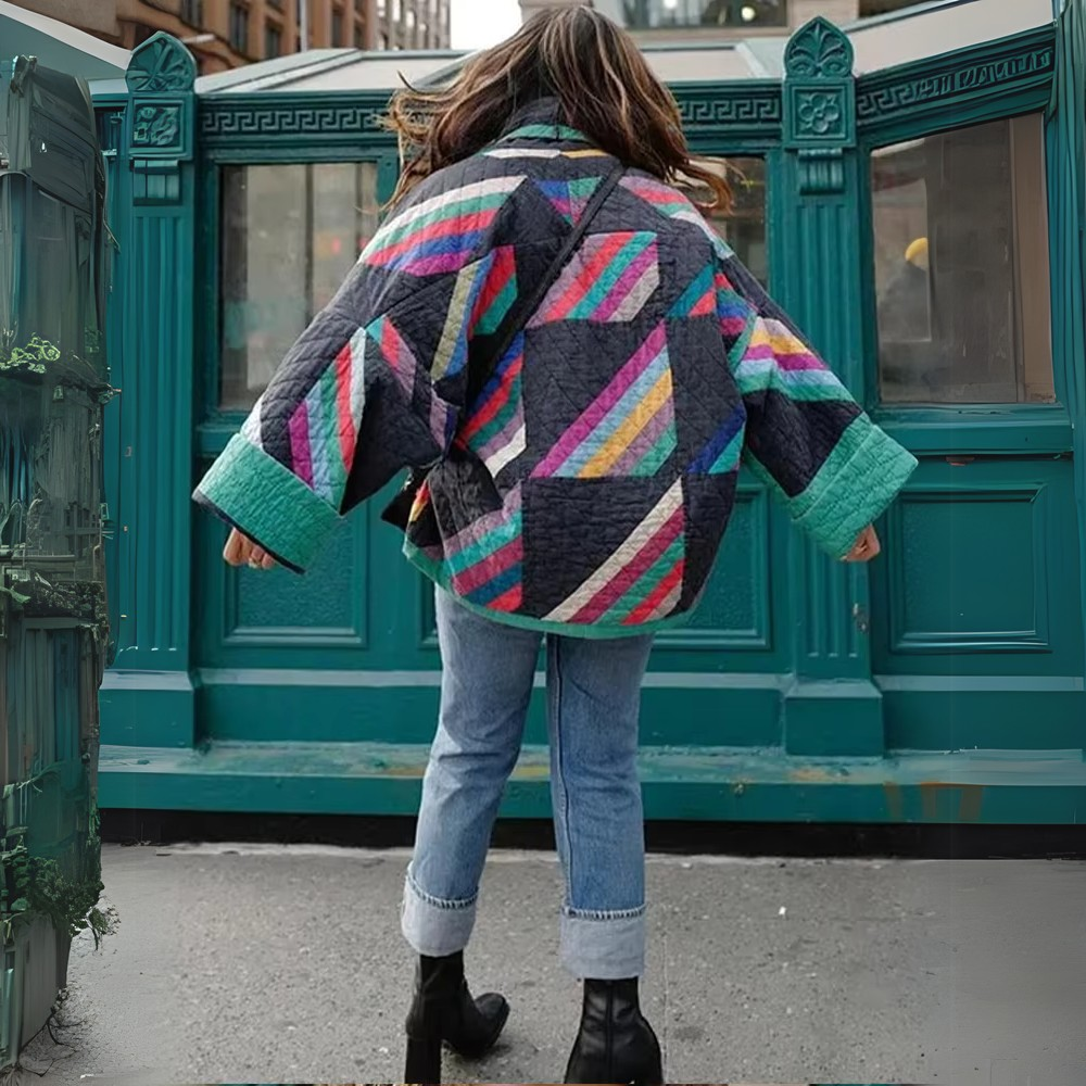 EB | Damen Kimono Jacke Regenbogen Elegant und Bequem