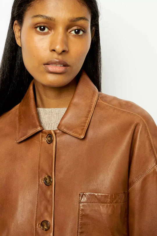 EB | Oversized Lederjacke Weich und Stilvoll Perfekt für Den Alltag