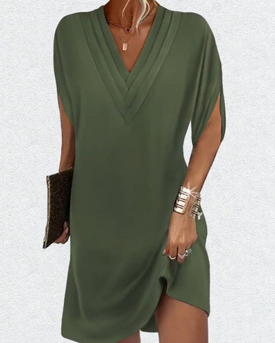 EB | Elegantes Kleid mit Offenen Ärmeln und V-Ausschnitt
