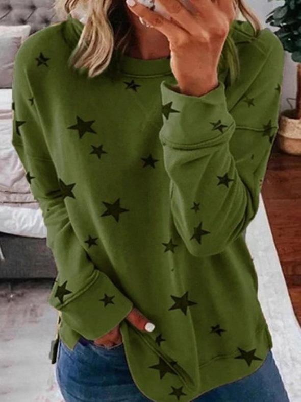 EB | Warmer Stern Druck Rundhals Pullover Ideal für den Winter