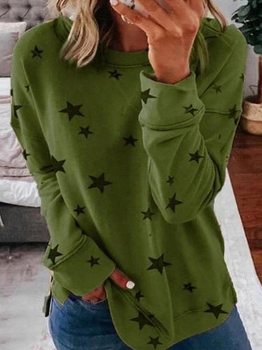 EB | Warmer Stern Druck Rundhals Pullover Ideal für den Winter